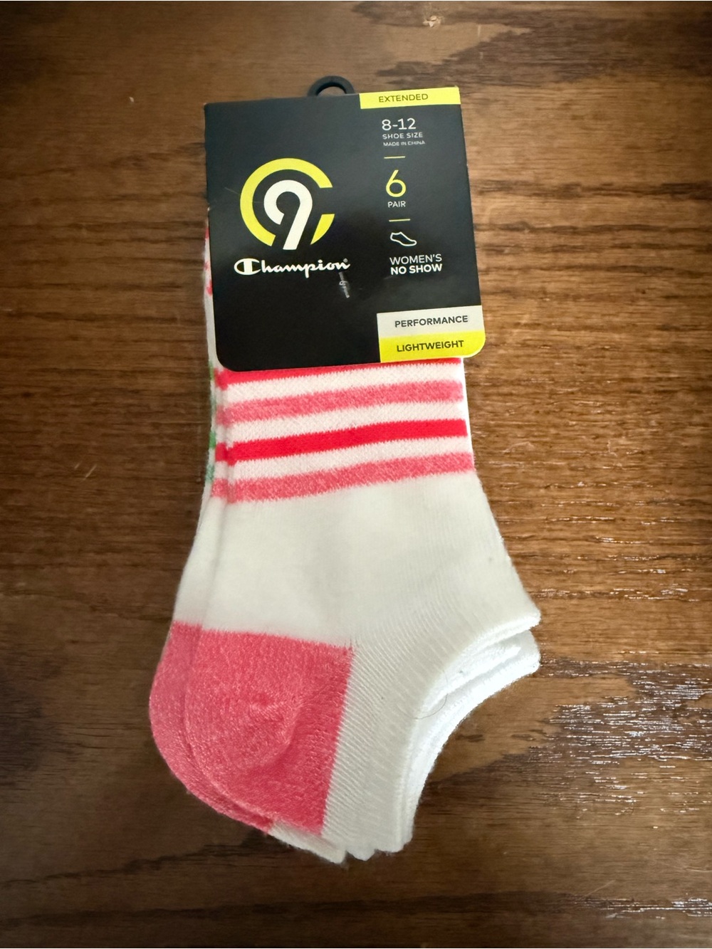 Champion Women's No-Show Socks - White with assorted colors